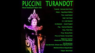 Puccini Turandot Vienna 6 March 1956 GrobPrandl Terkal Lotte Rysanek Greindl Waechter Rossi [upl. by Trenna780]