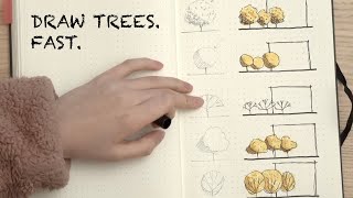 Quick and Easy Sketching Trees for Architectural Drawings SHORTS [upl. by Prudi]