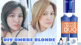 DIY BLONDE FROM DARK HAIR USING FANOLA NO ORANGE SHAMPOO [upl. by Xuagram]