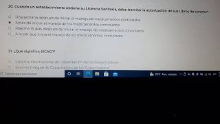 Exámen SICAD COFEPRIS preguntas 2023 aprueba tú examen con puntaje Excelente [upl. by Sualk]