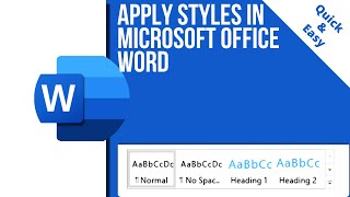 Apply styles in Microsoft Office Word [upl. by Nedap279]