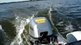 5hp Honda outboard motor on Zodiac inflatable [upl. by Ecirtel895]