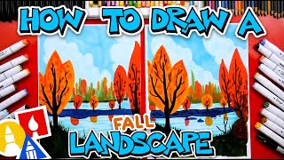 How To Draw A FallAutumn Landscape [upl. by Efal]