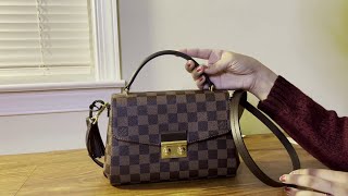 Louis Vuitton Croisette Damier Ebene Handbag Unboxing and Review [upl. by Iramat]