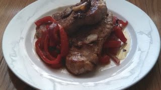 Easy Pork Chops W Sweet Peppers Dinner Recipe [upl. by Ahsitam]