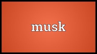 Musk Meaning [upl. by Atinnod]