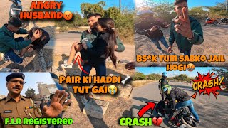 Cute Girl Crash My SuperBike😰 Ladki Ka Leg Fracture Ho gya💔 बहुत बड़ी गलती हो गई😭 girl crash [upl. by Hermon547]