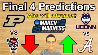 Final 4 PredictionsWhich teams will advance to the National Championship cbb [upl. by Lindo]