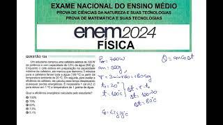 ENEM 2024 124Um estudante comprou uma cafeteira elétrica de 700 W de potência e com capacidade [upl. by Mariande690]