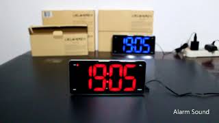 Alarm SoundLarge Number Display Alarm Clock Radio [upl. by Ahselak]