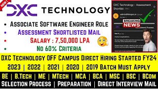 DXC Technology Biggest OFFCampus Direct Hiring Started 2023 Batch Instant Exam Interview Mail 8 LPA [upl. by Hendrix635]