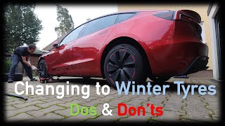 Dos amp Donts when Changing to Winter Tyres on your Tesla [upl. by Naivat370]