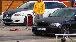 BMW M5 E60 vs BMW 135i Coupe Drag Race Viertelmeile Rennen Acceleration Sound Beschleunigungsrennen [upl. by Minni]