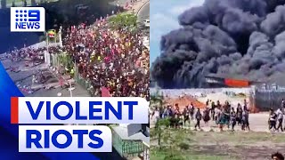 Violent riots erupt in Papua New Guinea killing multiple people  9 News Australia [upl. by Bathilda326]