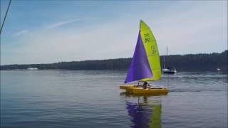 Zeta trimaran sailing with screecher in a flat calm [upl. by Eninaej541]