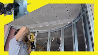 ✅ How to Make a Curved Drywall Partition 👉 with Metal Studs [upl. by Rokach120]