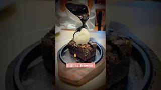 Sizzling Brownie with Ice cream sizzling Brownie Sizzling Brownie with ice cream at home shorts [upl. by Etterrag]