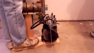 Homemade 4 Stroke Rotary Valve Engine Run 1 [upl. by Yerfdog806]