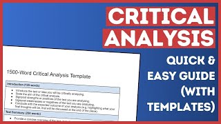 How to do a Critical Analysis Its Easier than you Think [upl. by Berkow]