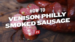 Smoked Venison Philly Cheesesteak Sausage  Smoked Venison Sausage in an Electric Smoker [upl. by Kenwood]