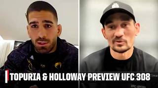 Ilia Topuria and Max Holloway have TENSE interview while previewing UFC 308  ESPN MMA [upl. by Odyssey760]