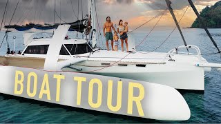 BOAT TOUR 40ft Rapido Trimaran amp our Future Sailing Plans Revealed [upl. by Etnaihc297]