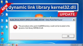 Windows 7  How to fixed dynamic link library Kernel32dll Error  Entry Point Not Found [upl. by Tuckie]