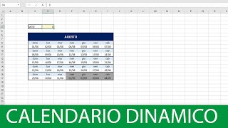 CALENDARIO DINAMICO  Excel Tutorial [upl. by Lekcim934]