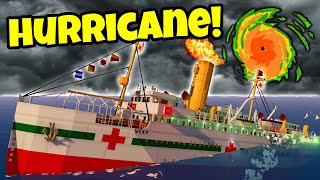 Hospital Ship SINKS After Driving Into HURRICANE in Stormworks [upl. by Lunnete574]