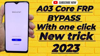 how to bypass frp A03 core with one click latest security  SMA032FDS frp all supported 2023 [upl. by Furmark]