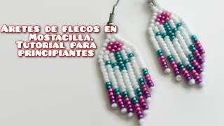 💖COMO HACER MINI ARETES DE FLECOS EN MOSTACILLA PARA PRINCIPIANTES [upl. by Matland]