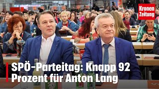 SPÖParteitag in Kapfenberg Knapp 92 Prozent für Anton Lang  kronetv NEWS [upl. by Ahsoj]