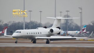 4K Gulfstream G550 MUGIC arrival at Munich Airport MUC EDDM [upl. by Atinek]