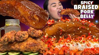 SPICY Braised Pork Belly amp Crispy Breaded Pork Spareribs Mukbang Pinoy Mukbang [upl. by Danczyk]