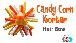 How to Make a Candy Corn Korker Hair Bow  TheRibbonRetreatcom [upl. by Adiol135]