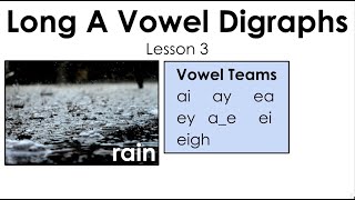 Vowel Digraphs  Long a  ai ay ea  Lesson 3 [upl. by Noskcaj778]