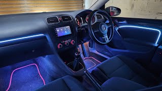 Installing Ambient Lighting LED Bead Kit  VW Golf MK6 Mods  RGB LED Car Interior Lights [upl. by Lise]