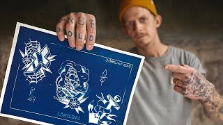 How to Make Cyanotype Tattoo Flash like Percy Waters Full Tutorial [upl. by Ruthy]