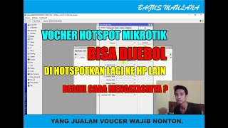 CARA MENGATASI HOTSPOT MIKROTIK DI JEBOL ATAU DI HOTSPOTKAN LAGI [upl. by Joab122]