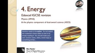 Energy REVISION PODCAST Edexcel IGCSE physics topic 4 [upl. by Ecile]