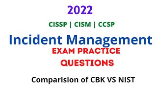 Incident Management Questions CISSP CCSP CISM [upl. by Arinayed58]