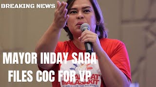 BREAKING NEWS Mayor Inday Sara files COC for Vice President under Lakas CMD [upl. by Sexela]