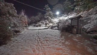 4K・ Snowy Japan  Tendo night walk・4K HDR [upl. by Ajtak]