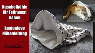 Kuschelhöhle für Fellnasen nähen I Nähanleitung I Sanni macht das [upl. by Aicnom767]