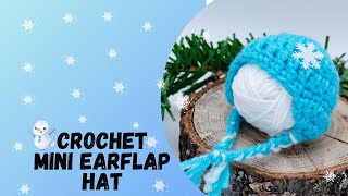 🇺🇸How to Crochet Mini Earflap Hat Step by Step Tutorial [upl. by Anelad]