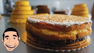 PIZZA DOLCE ABRUZZESE  3 Layered Sponge Cake Recipe Wedding Cake  Christmas Recipes [upl. by Hemminger371]