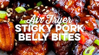 Air Fryer Pork Belly Bites  Supergolden Bakes [upl. by Annij179]