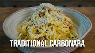 Traditional Spaghetti Carbonara Recipe  The Right Way [upl. by Ynove379]