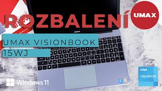 Rozbalení notebooku UMAX Visionbook 15WJ  156quot LCD  M2 SSD  Intel Celeron N4500  Windows 11 [upl. by Noivad]