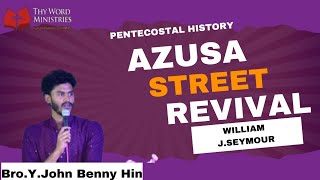 Pentecostal history AZUSA Street Revival William JSeymour [upl. by Auqeenahs]